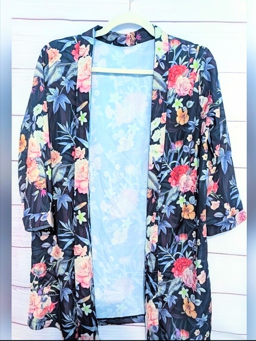 Floral Print Silky Blazer Or Cardigan, Robe Or Cover Up... U Decide 😉